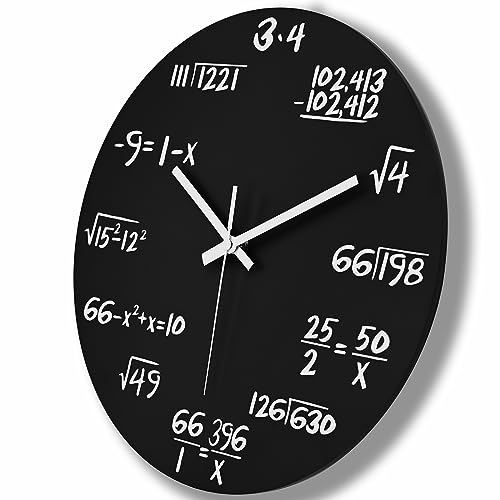 Mathematical Expressions Wooden Wall Clock