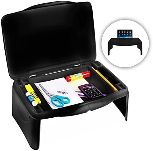 Black Folding Lap Desk with Extra Storage - Great for Kids and Adults