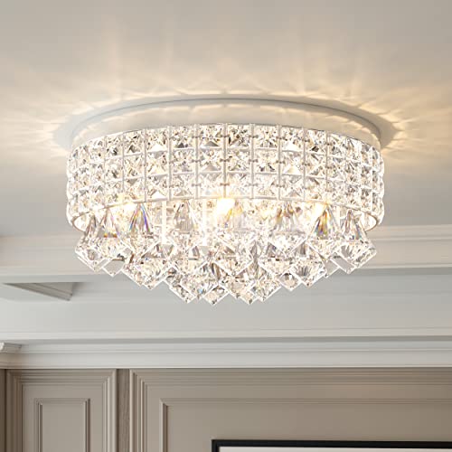 Modern Crystal Drum Chandelier Light for Dining, Living and Bedrooms