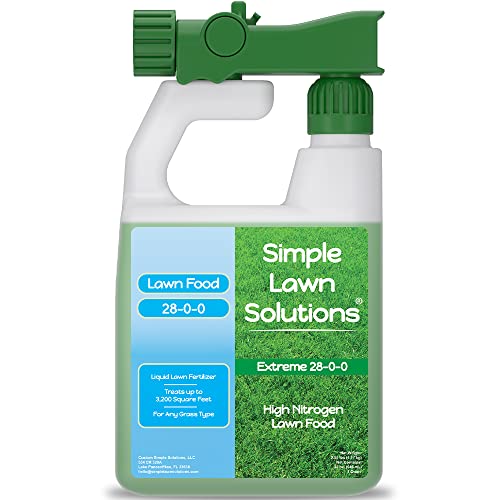 Maximum Green & Growth Fertilizer High Nitrogen 28-0-0 Liquid Lawn Food Spray Spring & Summer - Any Grass Type