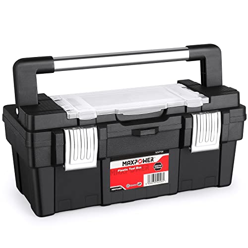 MAXPOWER 16 inch Tool Box with Removable Tray