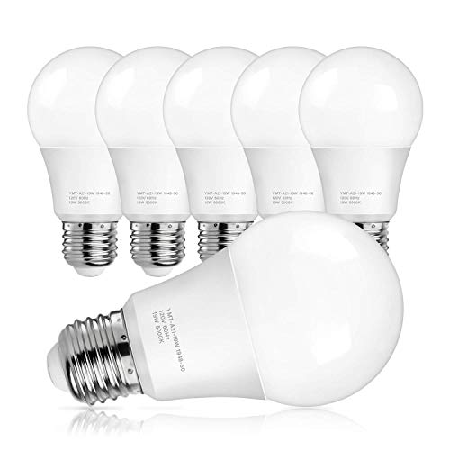 MAXvolador A21 LED Daylight White Bulbs, 150W Equivalent, 2600 Lumens, Pack of 6