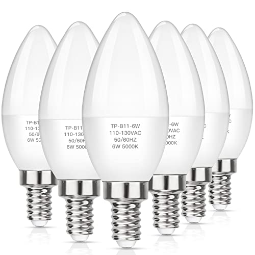 MAXvolador Daylight White LED Candelabra Bulbs - 6 Pack
