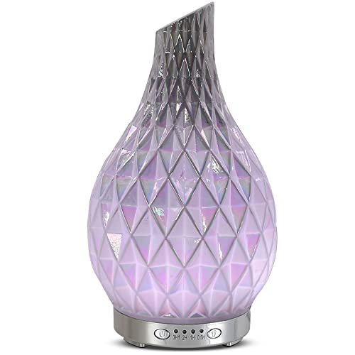 MAXWINER Art Glass Aromatherapy Diffuser 7 Colors 120ml