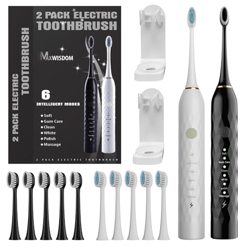 MAXWISDOM Electric Toothbrush 2 Pack