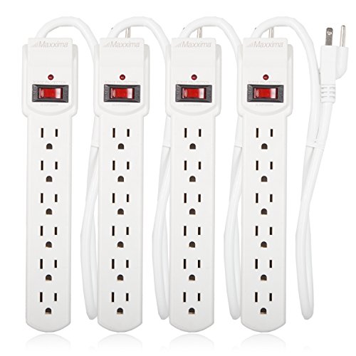 Maxxima Power Strip Surge Protector (4 Pack)