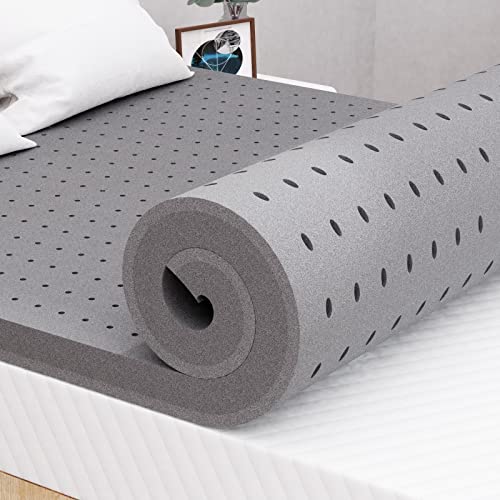 Maxzzz 2 Inch Firm Bamboo Charcoal Memory Foam Cooling Bed Mattress Topper