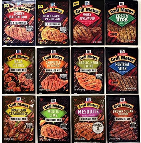 McCormick Grill Mates 12 Variety Pack: Marinades, Seasoning Mix, Rubs