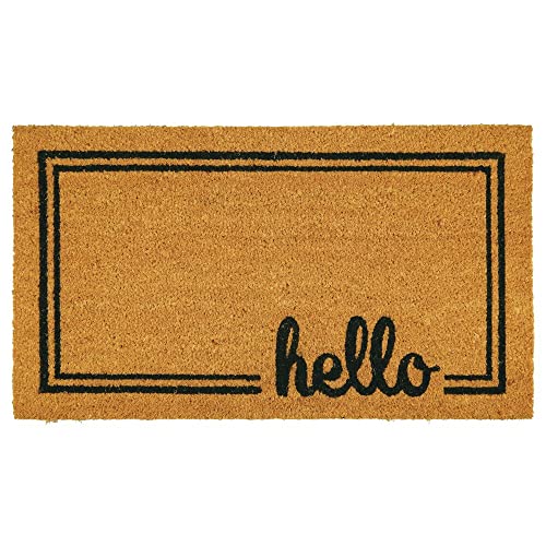 mDesign Coir and Rubber Entryway Doormat