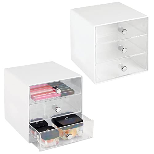mDesign Plastic 3 Drawer Cosmetic Organizer - Lumiere Collection