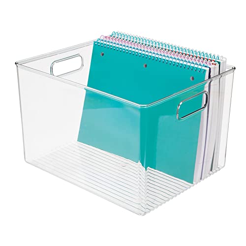Clear Lucite Acrylic Modern Storage Bin With Latch & Scoop Options