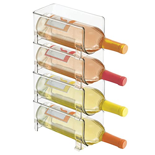 mDesign Clear Wine & Bottle Rack Organizer - 4 Pack