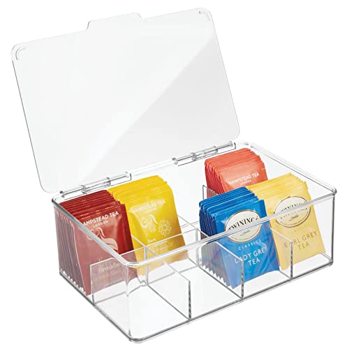 Plastic Tea Bag and Condiment Organizer Box by mDesign