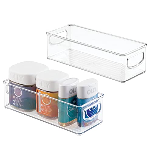 mDesign Small Plastic Bathroom Storage Bins - Ligne Collection (2 Pack)