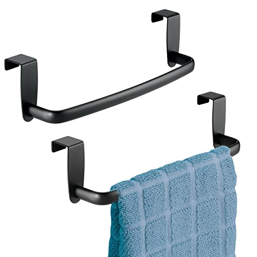 Spira Collection Metal Over Cabinet Towel Rack - Matte Black, 2 Pack