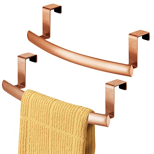 mDesign Over Door Towel Bar Storage - 2 Pack - Copper