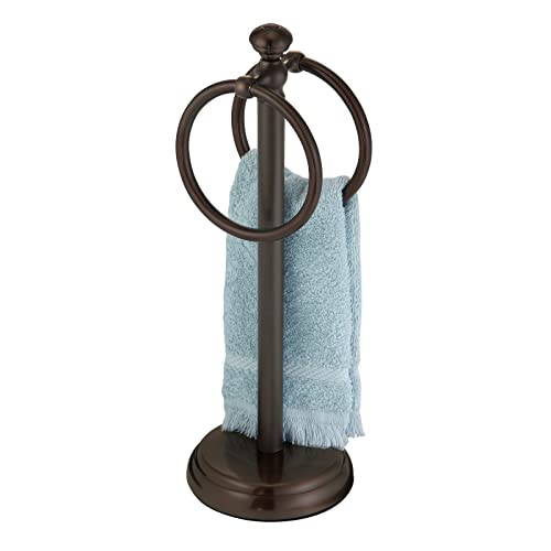 mDesign Steel Towel Rack Holder Stand - Bronze