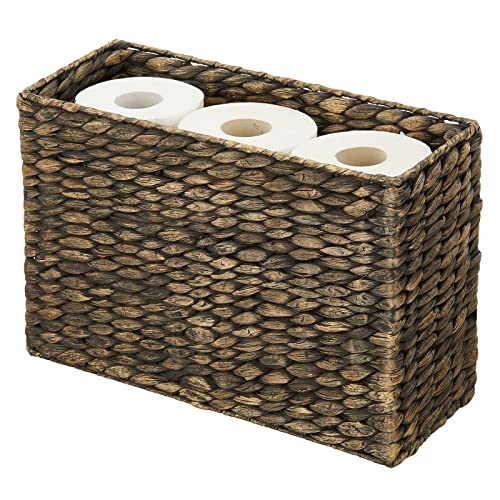 mDesign Woven Hyacinth Toilet Roll Holder Storage Basket
