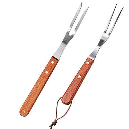 Meat Forks with Rosewood Handle and Stainless Steel Carving Fork Barbecue Fork