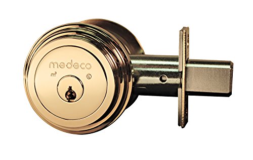Medeco Maxum Single Cylinder Deadbolt - Bright Brass - Residential