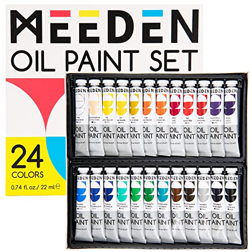 MEEDEN Oil Paint Set, Non-Toxic 24 x 22ml/0.74oz Oil Paints