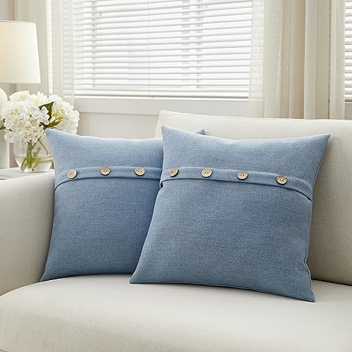 Meekio Stone Blue Pillow Covers for Farmhouse Décor