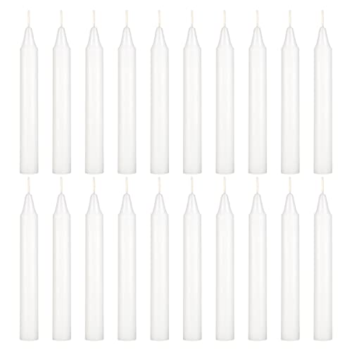 Mega Candles 20 pcs Unscented White Mini Taper Candle