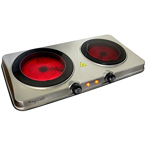 Portable Dual Vitro-Ceramic Infrared Cooktop by MegaChef