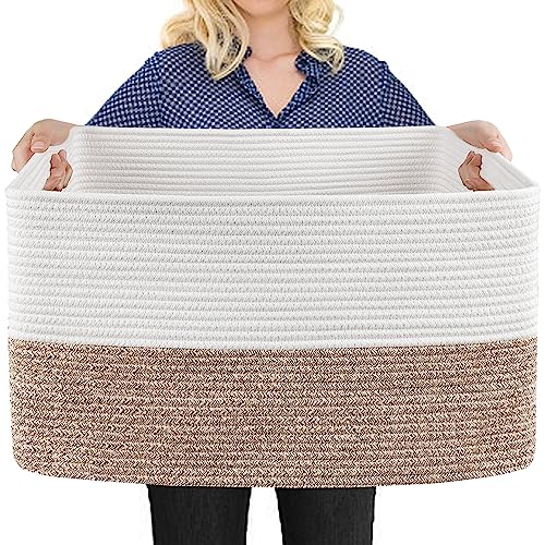 MEGASKET Large Cotton Rope Basket
