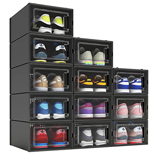 LUVHOMEE Shoe Organizer for Closet, Fits 16 Pairs, Large Shoe Box Storage  Containers, Clear Foldable…See more LUVHOMEE Shoe Organizer for Closet,  Fits