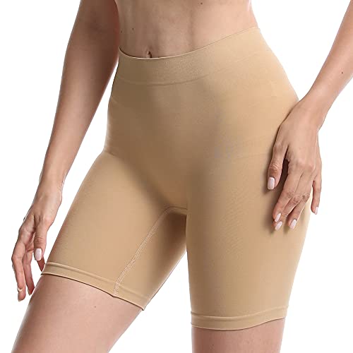 Slip Shorts for Women Under Dresses Seamless Anti Chafing Boyshorts Panties Tummy  Control Smooth Underwear Bike Shorts, Beige, Small : : Clothing,  Shoes & Accessories