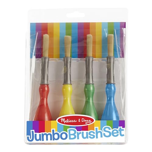 Melissa & Doug 4-Pack Jumbo Paintbrush Set in Red, Blue, Green, Yellow