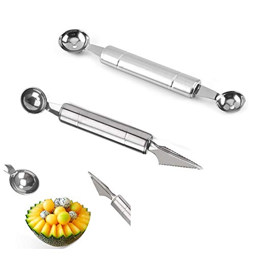 MXXGMYJ Stainless Steel Melon Baller & Carving Knife Set