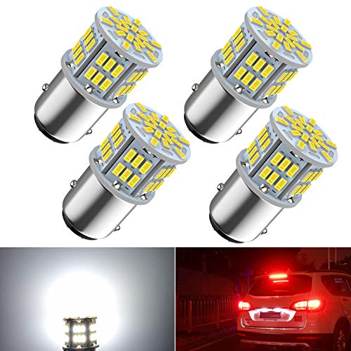 Melphan-Auto 1157 LED Brake Light Bulb, 12V-24V, White, 4pcs