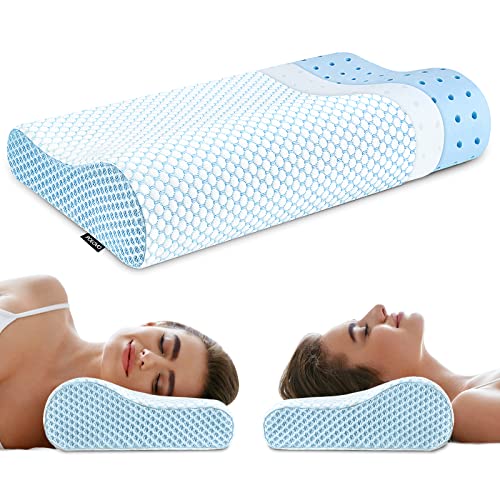 Memory Foam Neck Pillow for Sleeping - Contour Pillow for Neck Shoulder Pain