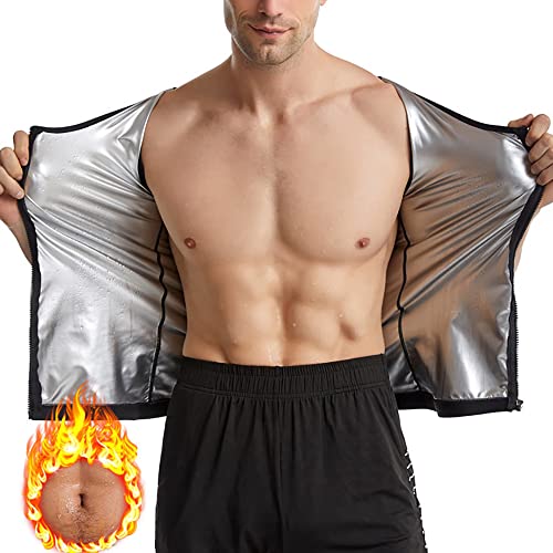 NINGMI Sweat Vest for Men Neoprene Waist Trainer Tank Weighted Vest Waist  Trimmer Sauna Suit Running Vest