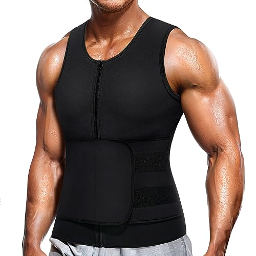  Junlan Men's Neoprene Weight Loss Sauna Shirt Suit Long Sleeve  Hot Sweat Body Shaper Tummy Fat Burner Slimming Workout Gym Yoga (Black, S)  : Sports & Outdoors
