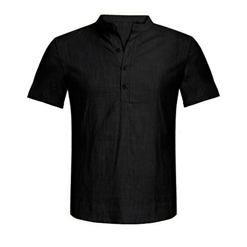 Men's Summer V Neck Casual Stripes Print Shirt