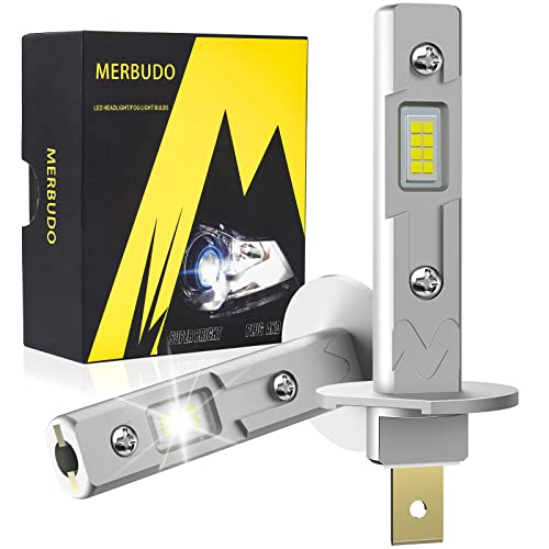 MERBUDO H1 LED Headlight Bulbs - 16000LM High/Low Beam 6500k (2 pack)
