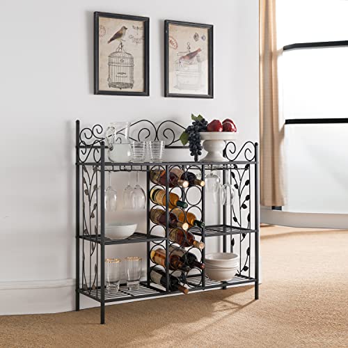 Metal Console Table Wine Rack