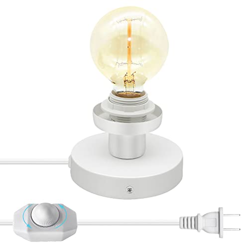 White Industrial Table Lamp Base & Wall Sconce for Office