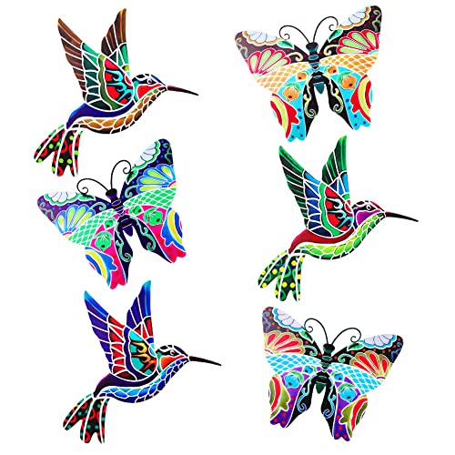 Metal Hummingbird and Butterfly Wall Decor