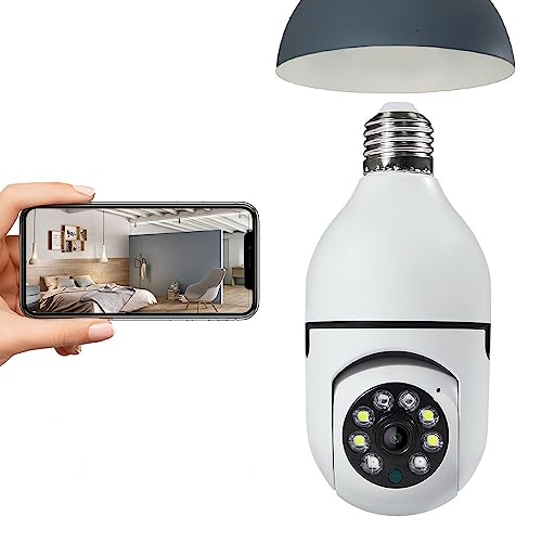 METRICSQUARE Hidden Home Security Light Bulb Camera