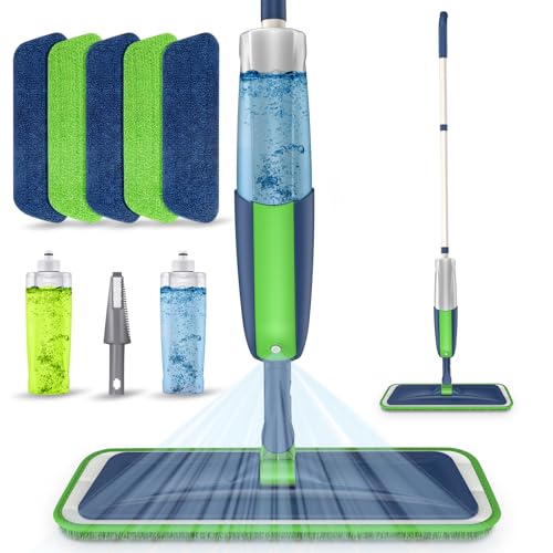 MEXERRIS Wet Mops with 5X Washable Pads Spray Mops