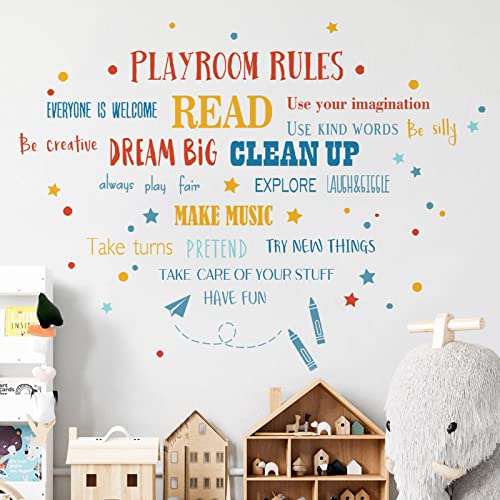 Mfault Playroom Rules Wall Decals Stickers