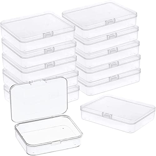 MFDSJ Mini Plastic Storage Containers: 12 Clear Boxes for Small Items