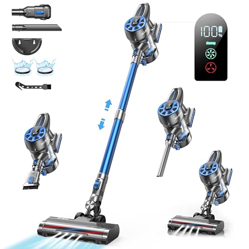 Mickersy 6-in-1 Cordless Vacuum Cleaner with 55 Mins Runtime and LED Display