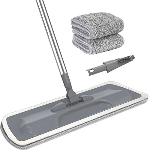 Microfiber Mops for Floor Cleaning - BPAWA Flat Floor Mop Wet Dry Dust Mop  for Hardwood Floors Laminate Wood Tile Vinyl Wall Hard Surface, Bathroom
