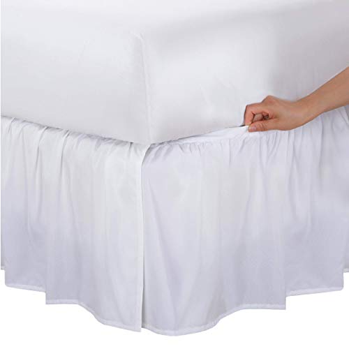 Microfiber Wrap-Around Bed Skirt - Queen, White