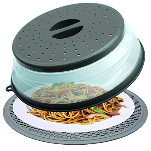 Microwave Food Cover w/ Mat 12 Inch Mat as Bowl Holder Cover for